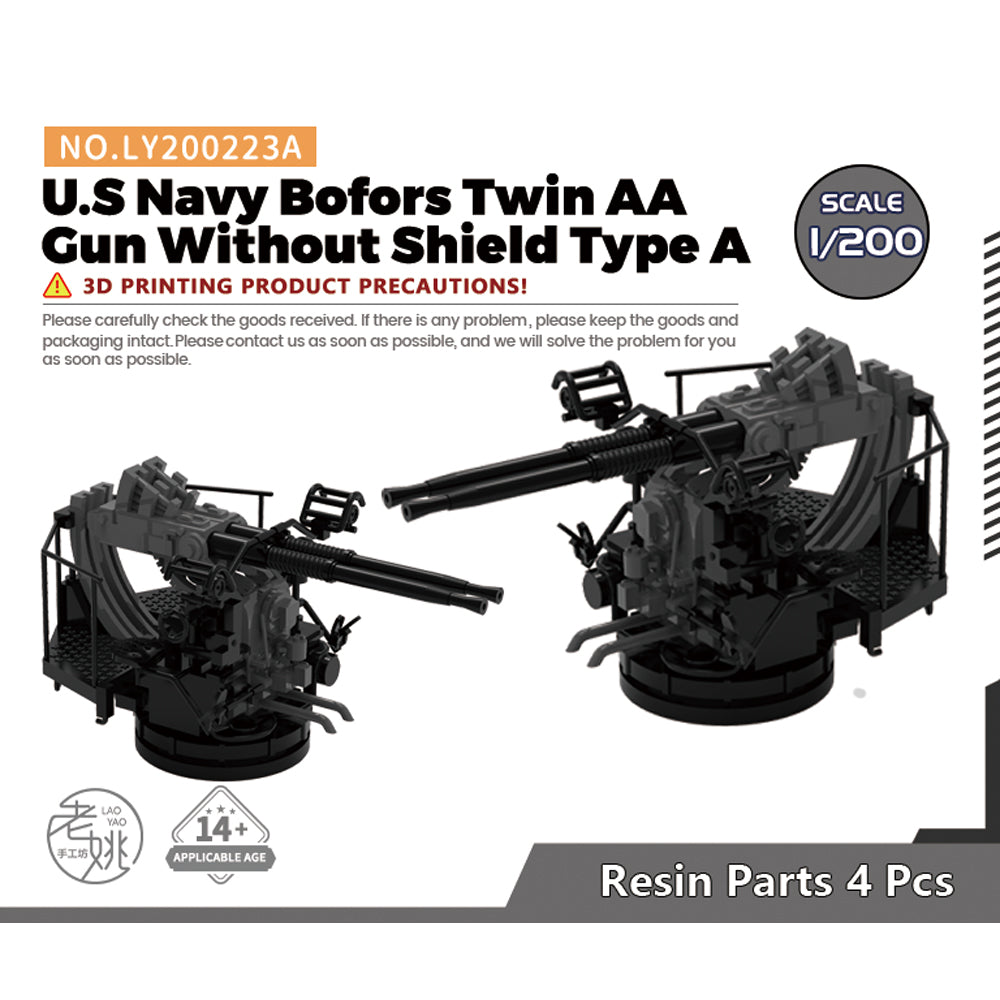 Yao's Studio LY223A 1/700(350,200,144) Model Upgrade Parts Bofors Twin AA Gun TypeA