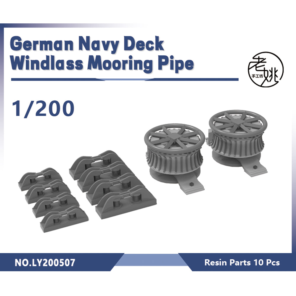 Yao's Studio LY507 Model Upgrade Parts German Navy Deck Windlass 2pcs Mooring Pipe