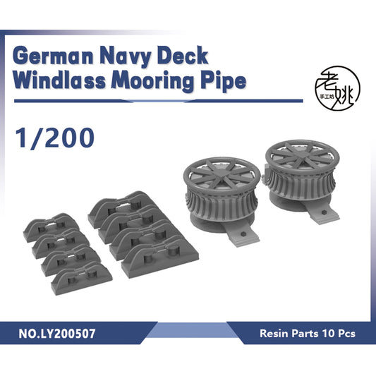 Yao's Studio LY507 Model Upgrade Parts German Navy Deck Windlass 2pcs Mooring Pipe