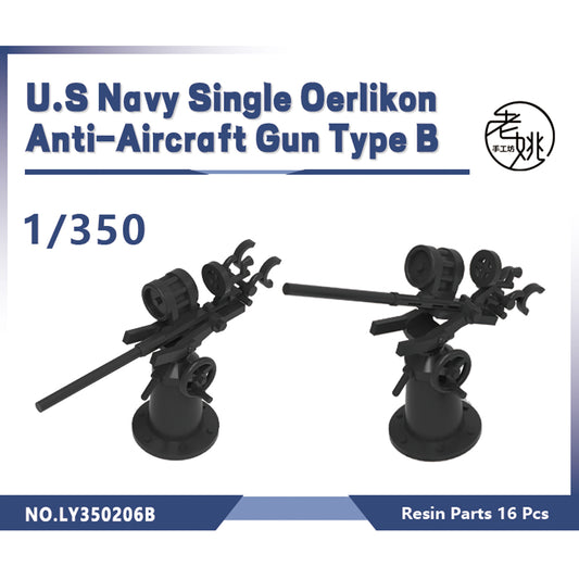 Yao's Studio LY206B 1/700(350,200,144) Model Upgrade Parts U.S Navy Single Oerlikon Anti-Aircraft Gun Type B