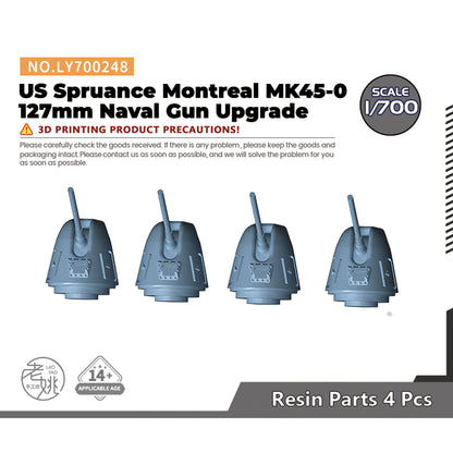 Yao's Studio LY248 Model Upgrade Parts US Spruance Montreal MK45-0 127mm Naval Gun Upgrade