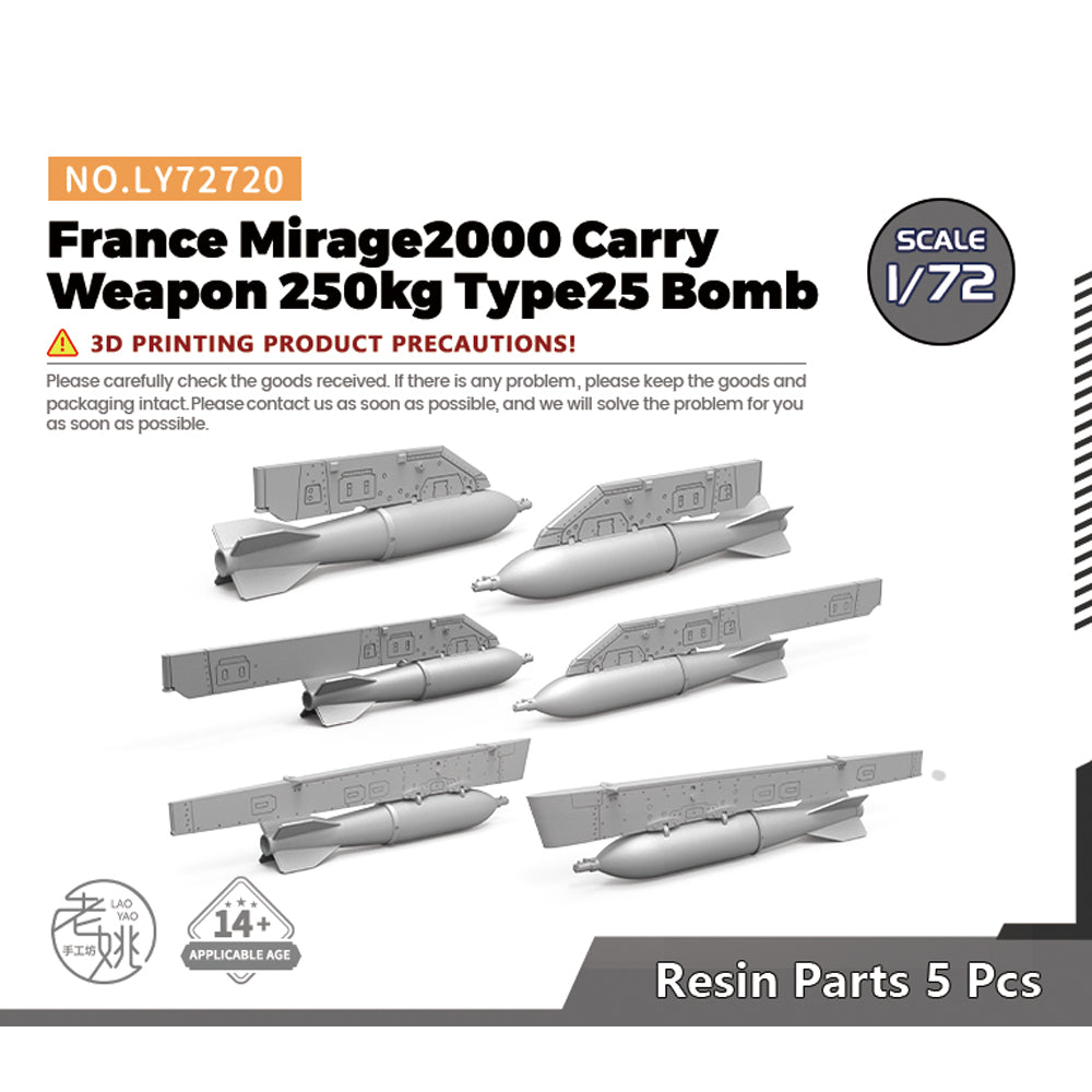 Yao's Studio LY720 Model Upgrade Parts France Mirage2000 Carry Weapon 250kg Type25 Bomb