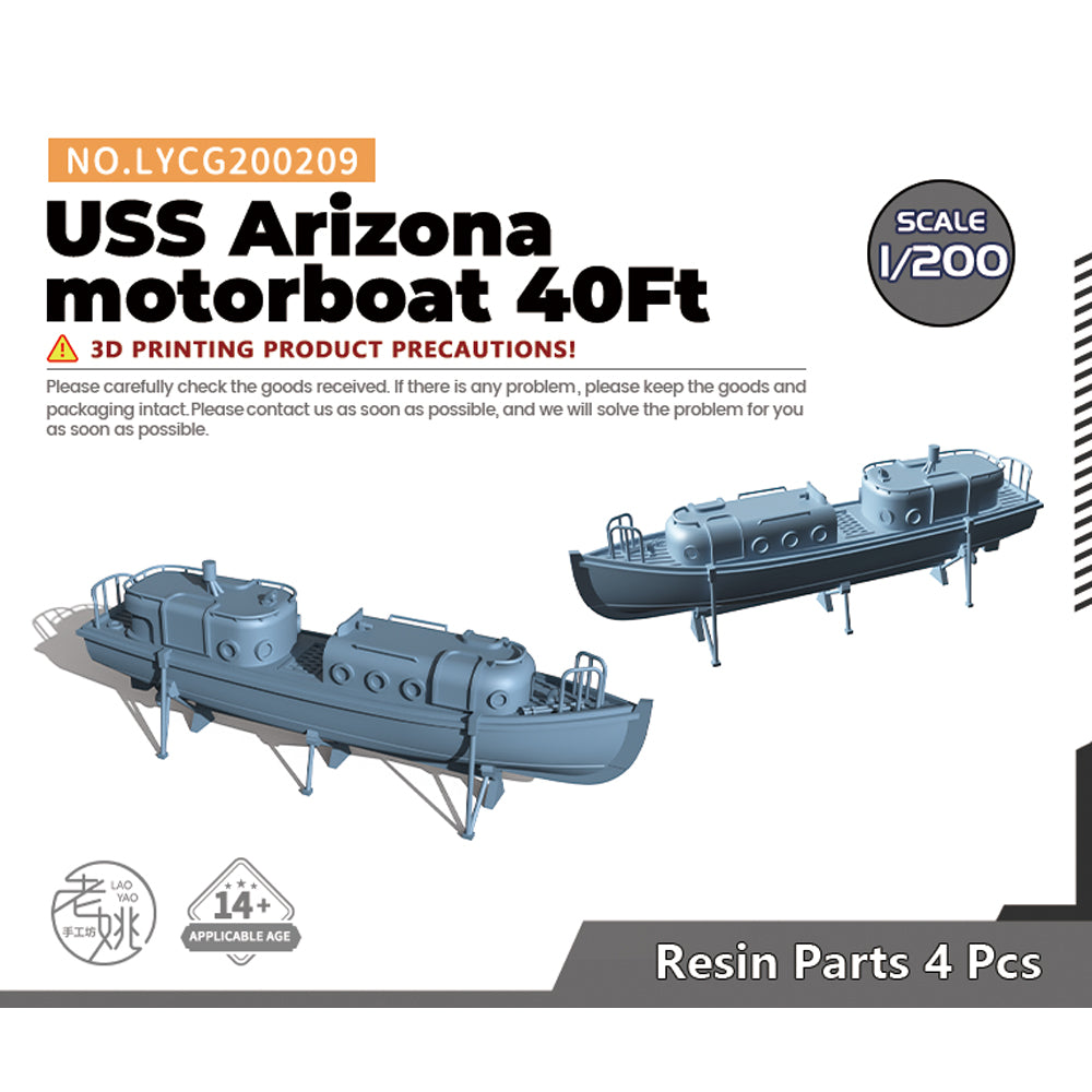 Yao's Studio LYCG209 1/700(350,200,144) Model Upgrades Parts USS Arizona motorboat 40Ft