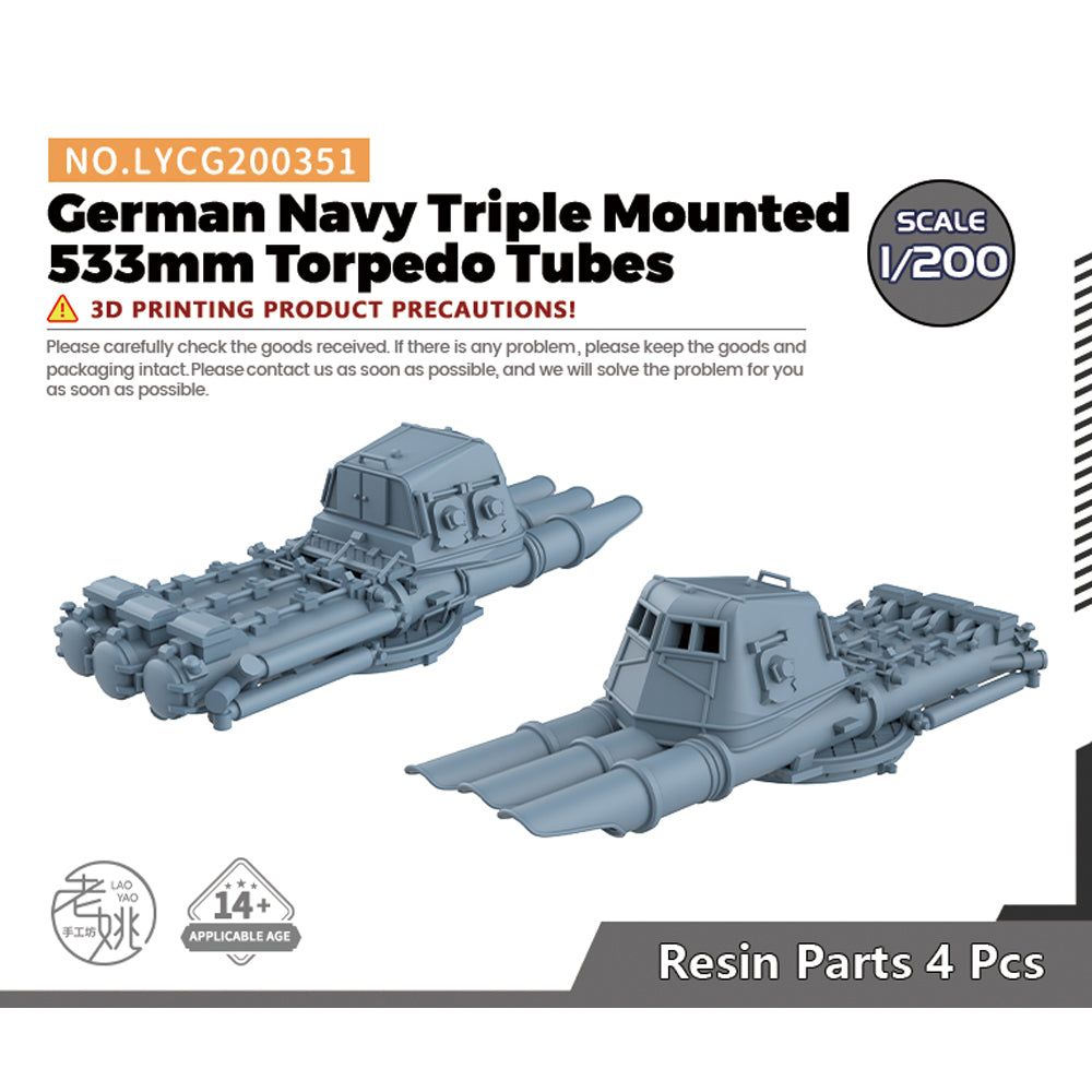 Yao's Studio LYCG351 Model Upgrade Parts German Navy Triple Mounted?533mm Torpedo Tubes