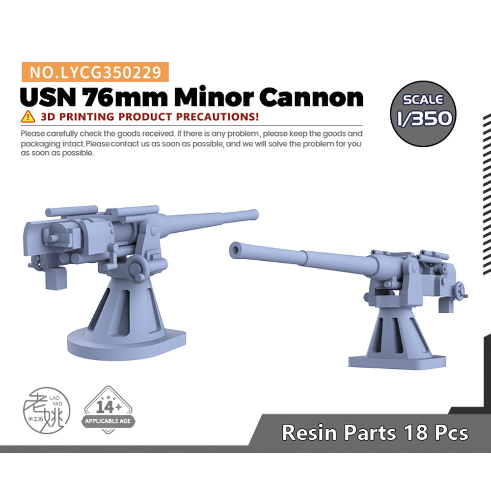 Yao's Studio LYCG229 Model Upgrade Parts USN 76mm Minor Cannon