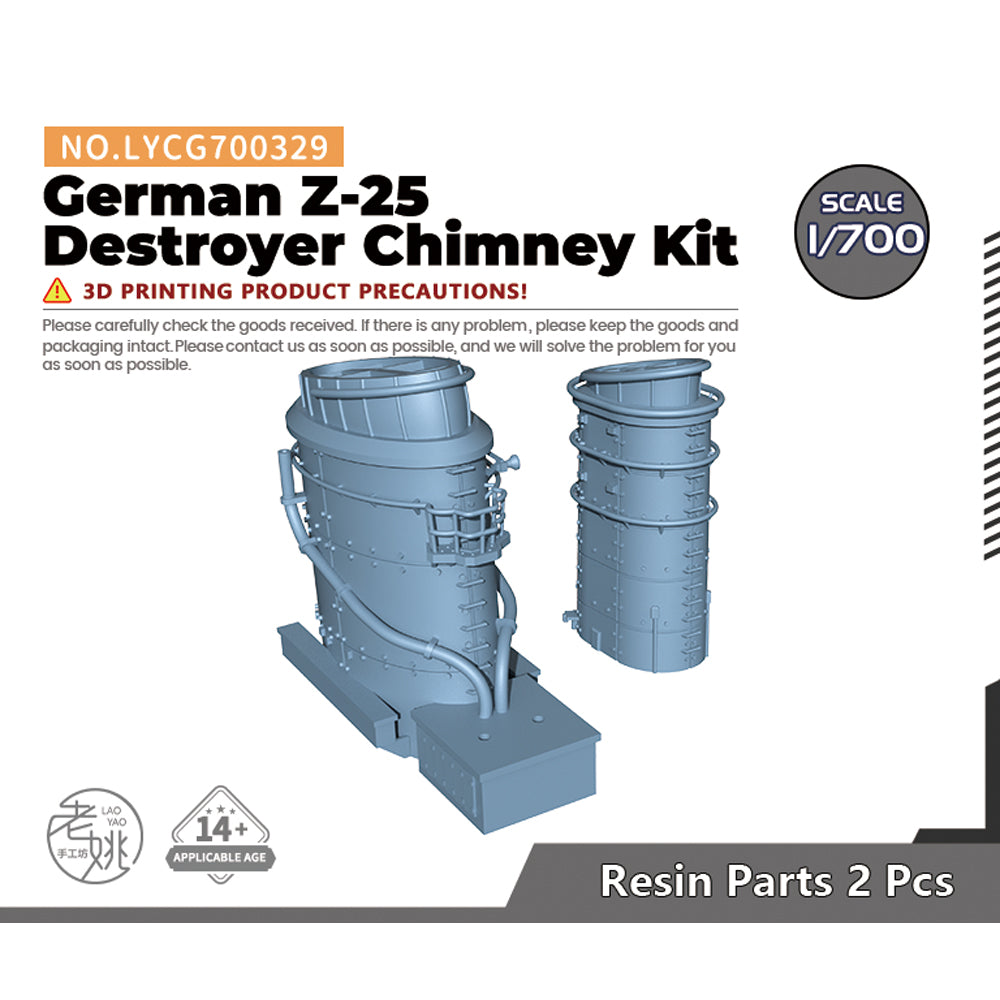 Yao's Studio LYCG329 Model Upgrade Parts German Z-25 Destroyer Chimney Kit