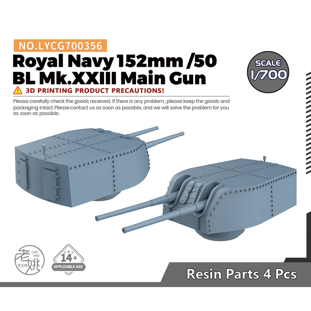 Yao's Studio LYCG356 Model Upgrade Parts Royal Navy 152mm /50 BL Mk.XXIII Main Gun