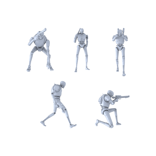 Yao's Studio LYGR013 K2SO Security Robot Five-Person Team Star Wars War Chess Resin White Model Space Theme Sci-Fi Theme War Chess GameMiniature soldiers scene characters figurines 1set