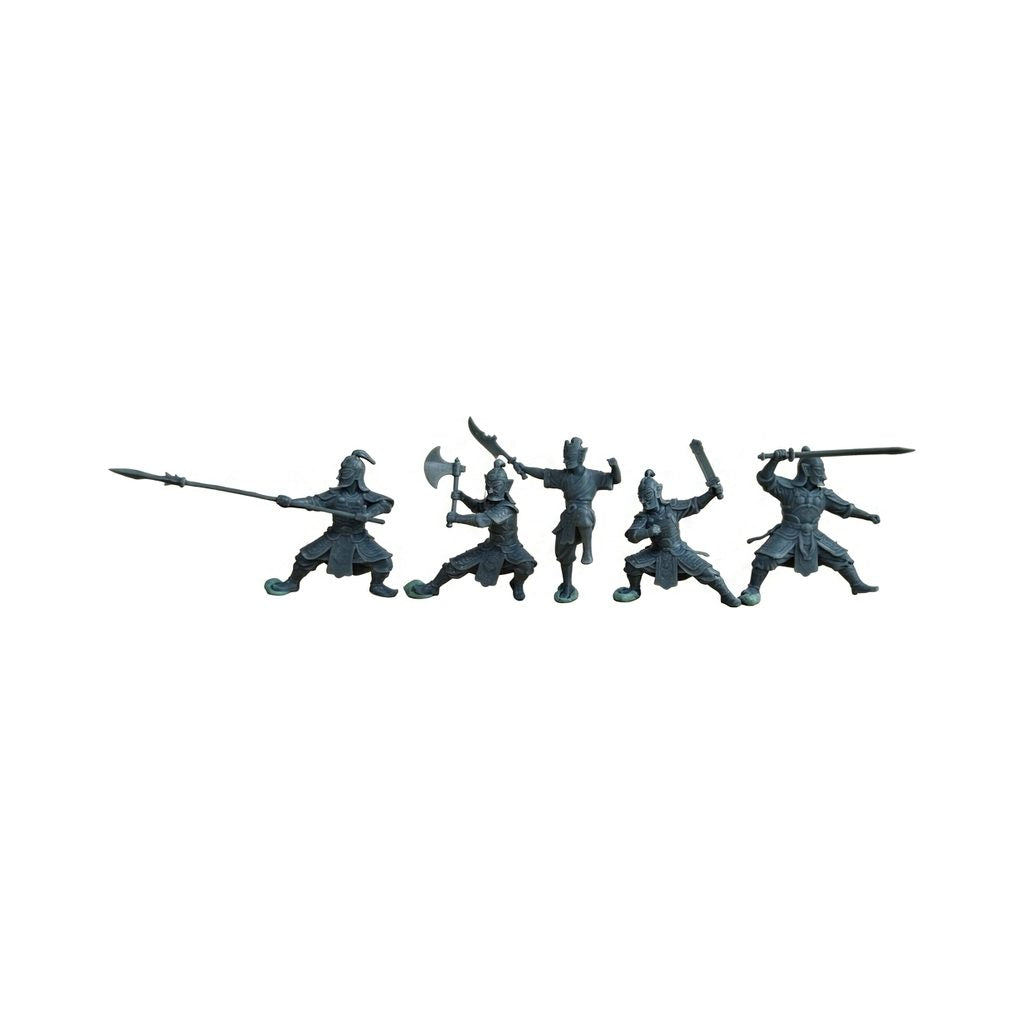 Sanxingdui Warrior 5pcs Set Resin White Model War Qi Miniature Model Guard with Knife Guard with Long Spear Guard with Axe MRY-SFW LYGR2