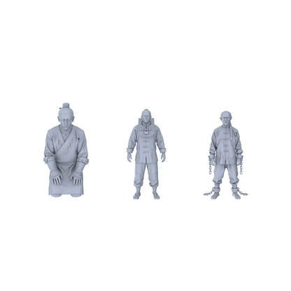 Yao's Studio LYTR126  3D - printed Models of Traditional Prisoner - themed Figures (Sitting, Standing, Chained Styles) 1set