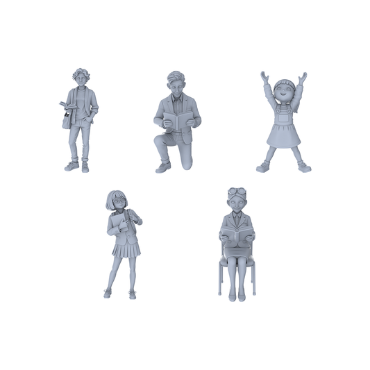 Yao's Studio LYTR127  Campus Character Miniature Set Student & Teacher Figurines for Sand Table Scenes 1set
