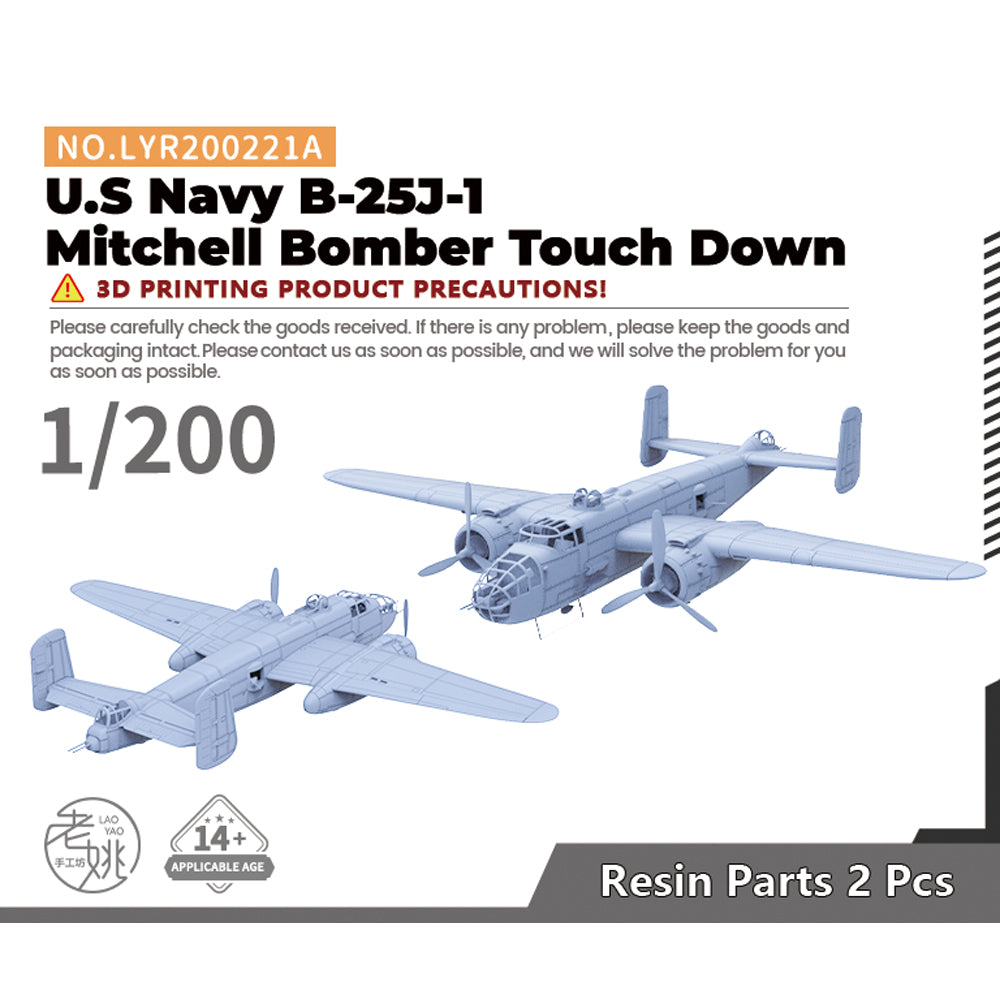 Yao's Studio 221A Military Model Kit U.S Navy B-25J-1 Mitchell Bomber Touch Down