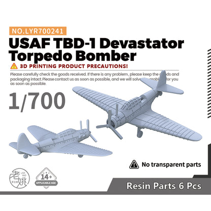 Yao's Studio LYR241 Fighter Aircraft Military Model Kit US TBD-1 Devastator Torpedo Bomber