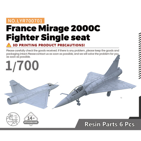 Yao's Studio LYR701 1/700-1250 Fighter Aircraft Military Model Kit France Mirage 2000C Single seat