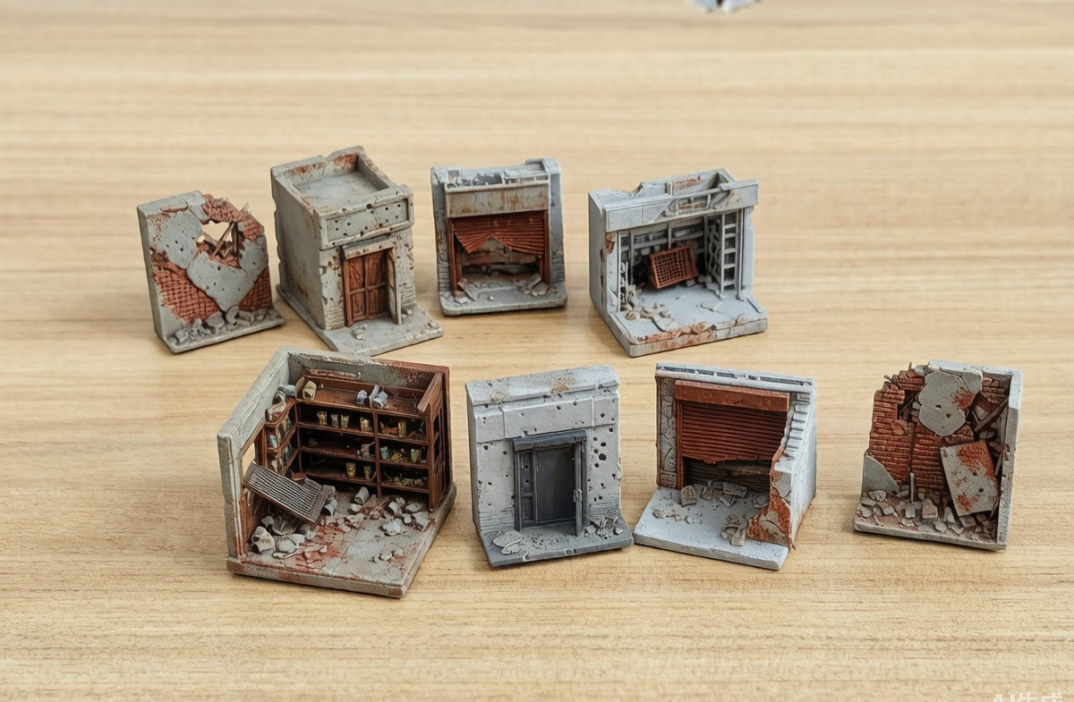 Broken‑Wall Bazaar · Urban Commercial Ruins Kit MRY-SFW LYT535