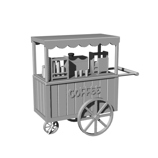 Yao's Studio LYT059A  Miniature Factory Building Military Car Railroad Track Accessory Props Diorama Scenery Mobile Espresso Coffee Cart Stand