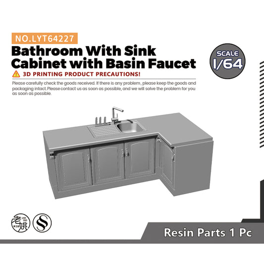 Yao's Studio LYT227 Bathroom With Sink Cabinet with Basin Faucet Diecast toys car diorams