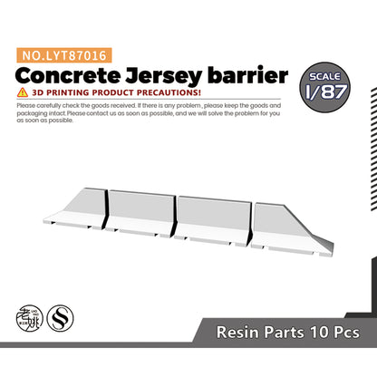 Yao's Studio LYT016 Concrete Jersey barrier HO/OO/Z/N/TT Railroad Miniature Accessory Display Props