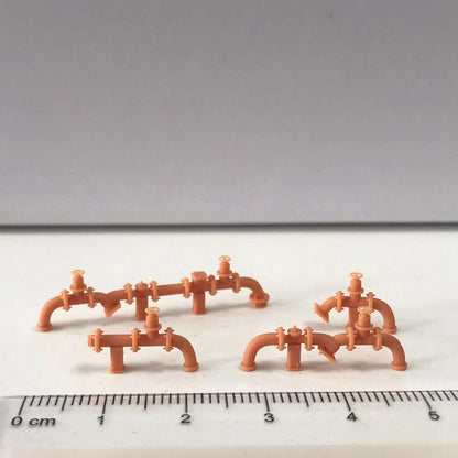 Yao's Studio LYT017 Pipe Valves And Fire Hydant HO/OO/Z/N/TT Railroad Miniature Accessory Display Props