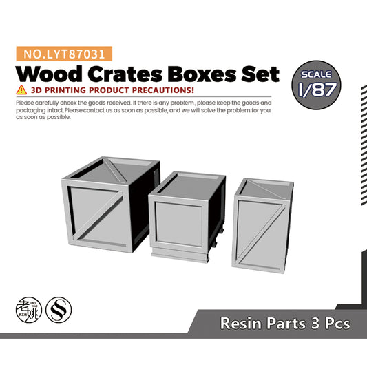 Yao's Studio LYT031 Wood Crates Boxes Set HO/OO/Z/N/TT Railroad Miniature Accessory Display Props