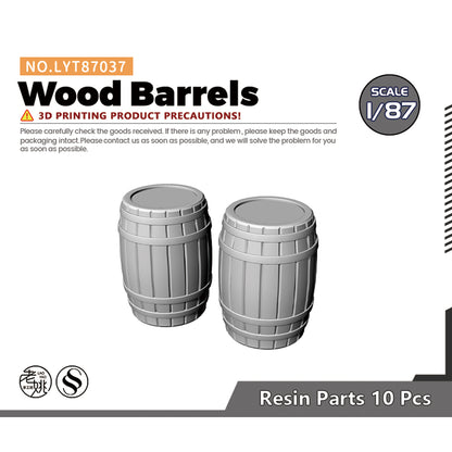 Yao's Studio LYT037 Wood Barrels HO/OO/Z/N/TT Railroad Miniature Accessory Display Props