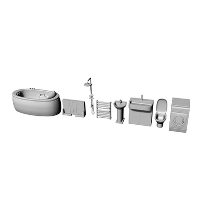 Yao's Studio LYT046 Bathroom Equipment HO/OO/Z/N/TT Railroad Miniature Accessory Display Props