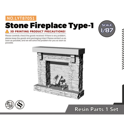 Yao's Studio LYT051 Stone Fireplace Type-1 HO/OO/Z/N/TT Railroad Miniature Accessory Display Props