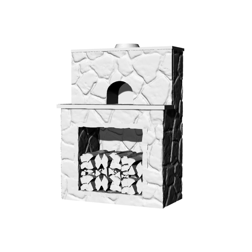 Yao's Studio LYT052 Stone Fireplace Type-2 HO/OO/Z/N/TT Railroad Miniature Accessory Display Props