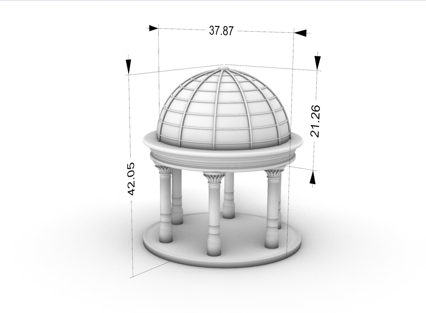 Yao's Studio LYT057 Domed Pavilion HO/OO/Z/N/TT Railroad Miniature Accessory Display Props