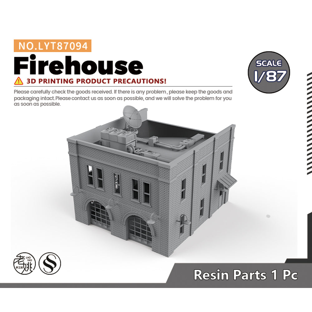 Yao's Studio LYT094 Firehouse HO/OO/Z/N/TT Railroad Miniature Diorama House Building