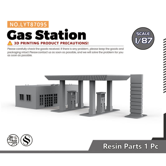 Yao's Studio LYT095 Gas Station HO/OO/Z/N/TT Railroad Miniature Accessory Display Props