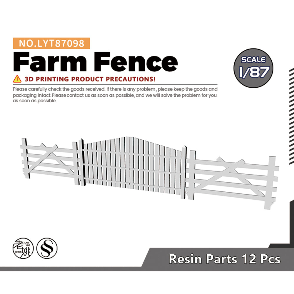 Yao's Studio LYT098 Farm Fence HO/OO/Z/N/TT Railroad Miniature Accessory Display Props