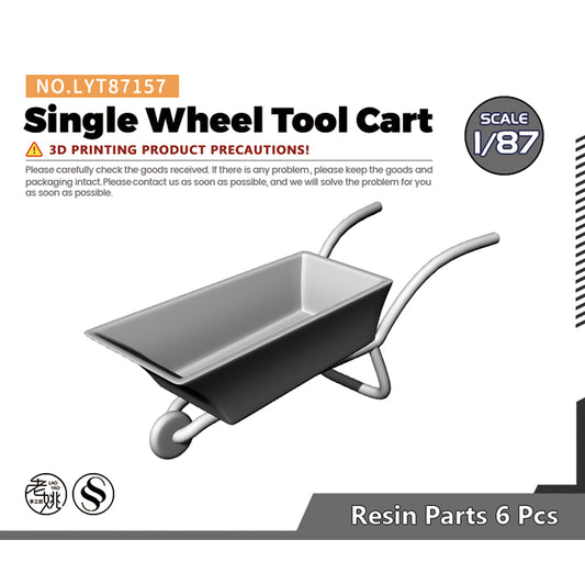 Yao's Studio LYT157 Single Wheel Tool Cart HO/OO/Z/N/TT Railroad Warehouse Dock Transportation Miniature Military Car