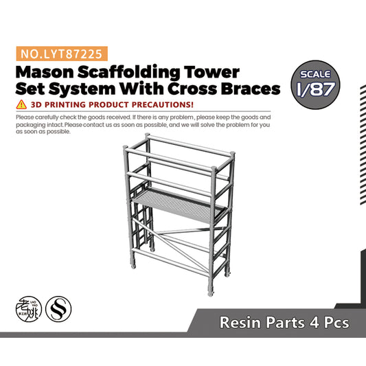 Yao's Studio LYT225 Mason Scaffolding Tower Set System With Cross Braces HO/OO/Z/N/TT Railroad Miniature Accessory Display Props