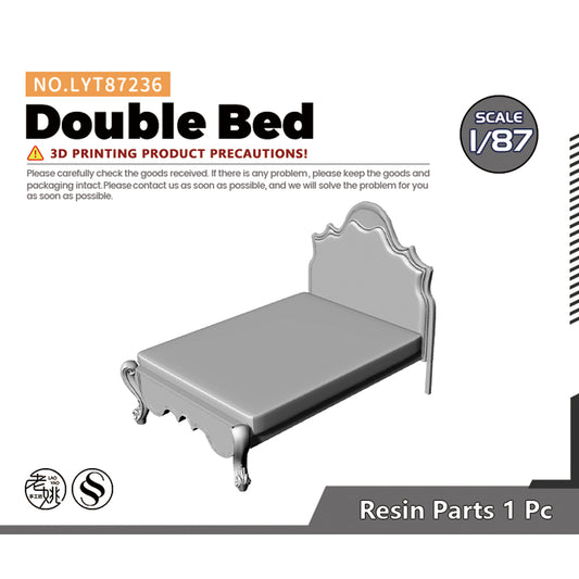 Yao's Studio LYT236 Double Bed HO/OO/Z/N/TT Railroad Miniature Accessory Display Props