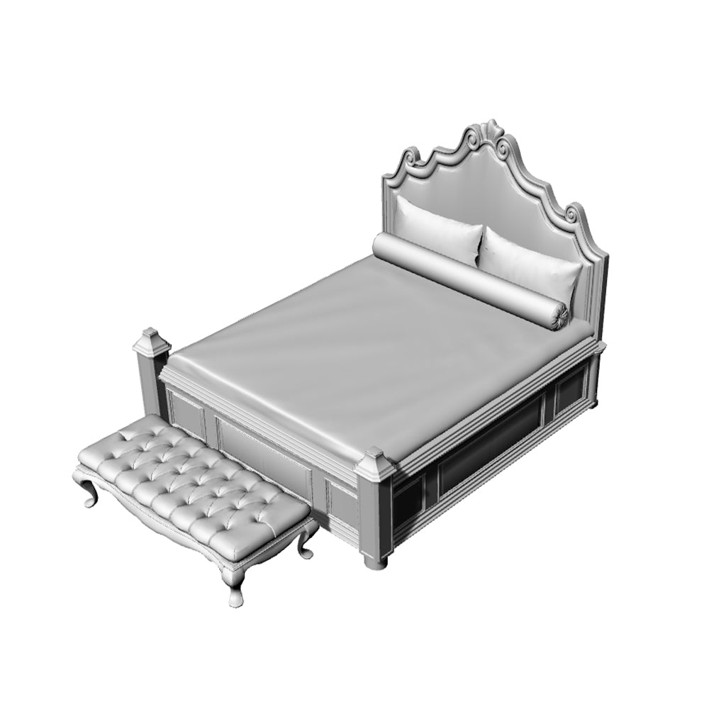 Yao's Studio LYT237 Double Bed HO/OO/Z/N/TT Railroad Miniature Accessory Display Props