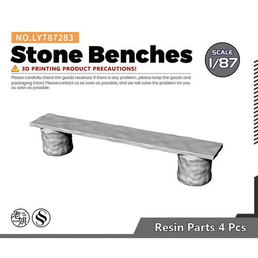 Yao's Studio LYT283 Stone Benches HO/OO/Z/N/TT Railroad Miniature Accessory Display Props