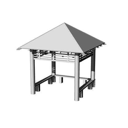 Gazebo Square Pavilion Chinese Style Building MRY-SFW LYT87330