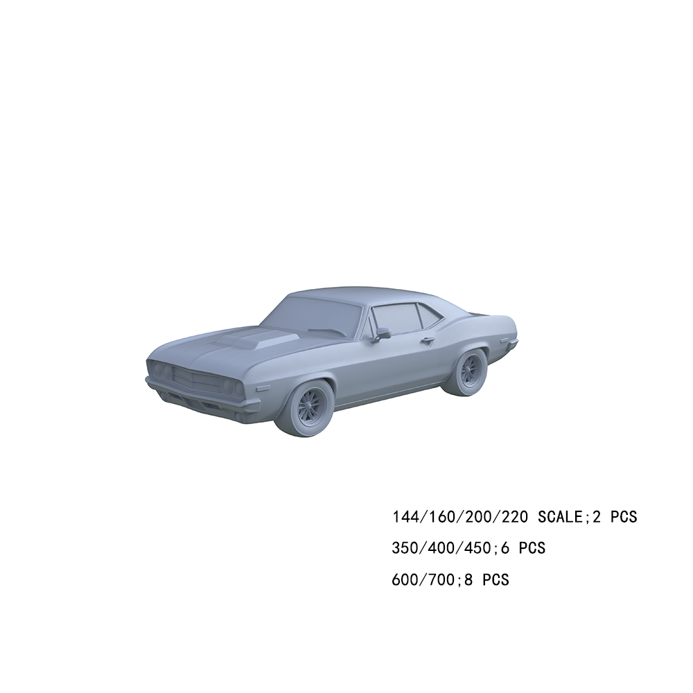 Yao's Studio LYTA002 3D Printed American Classic Muscle Car Model - Multi Scale DIY Paintable Unpainted Kit for Car Collectors