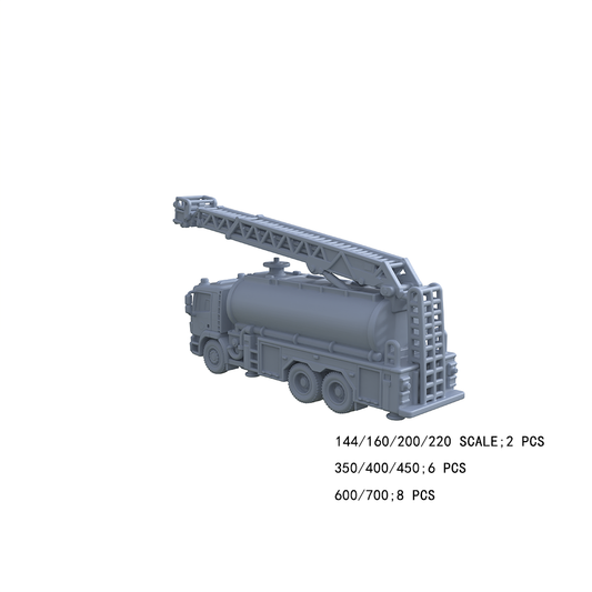 Yao's Studio LYTA012  3D Printed Fire Ladder Truck Unpainted Model - DIY Paintable Kit | Multi Scale for Diorama City Scene & Fire Truck Collectors
