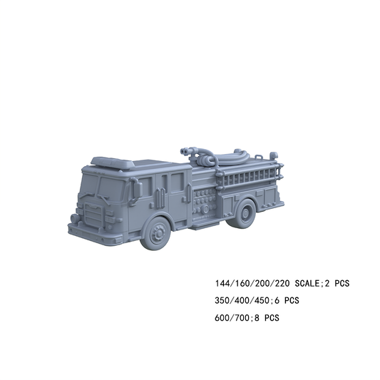 Yao's Studio LYTA014  3D Printed High-Detail Fire Tanker Rescue Truck Unpainted Model - DIY Paintable Kit | Multi Scale for Diorama & Special Vehicle Collectors