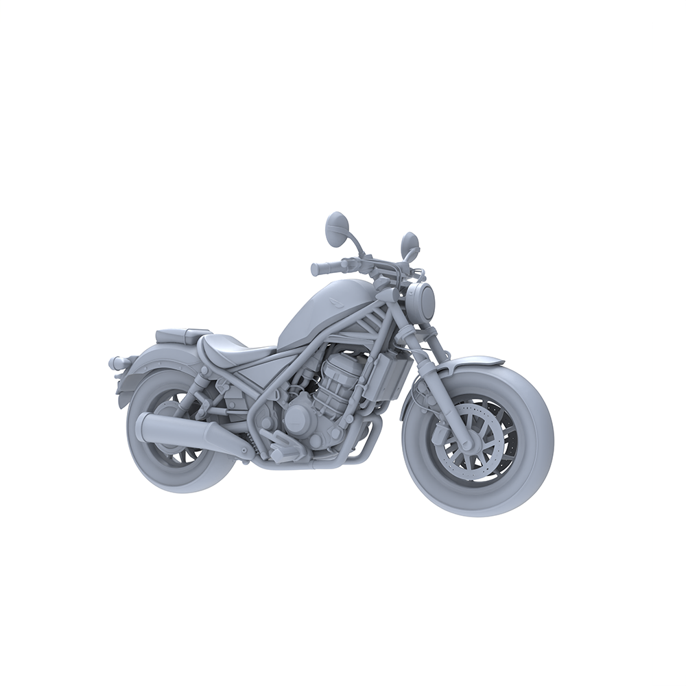 Yao's Studio LYTA040 Unpainted Cruiser Bike Model - Ideal for Customization & Scale Motorcycle Scenes