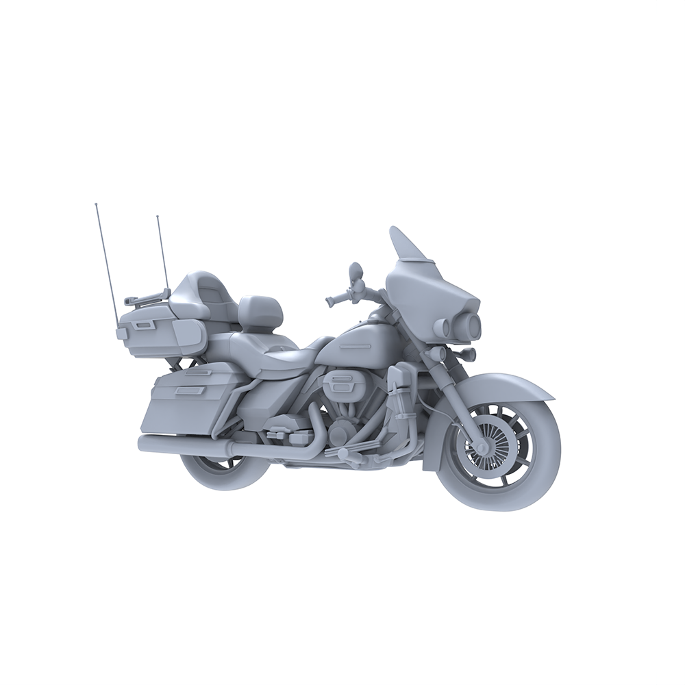 Yao's Studio LYTA044 Flagship Touring Motorcycle (Unpainted) - High-Detail with Saddlebags for Road Scene Building
