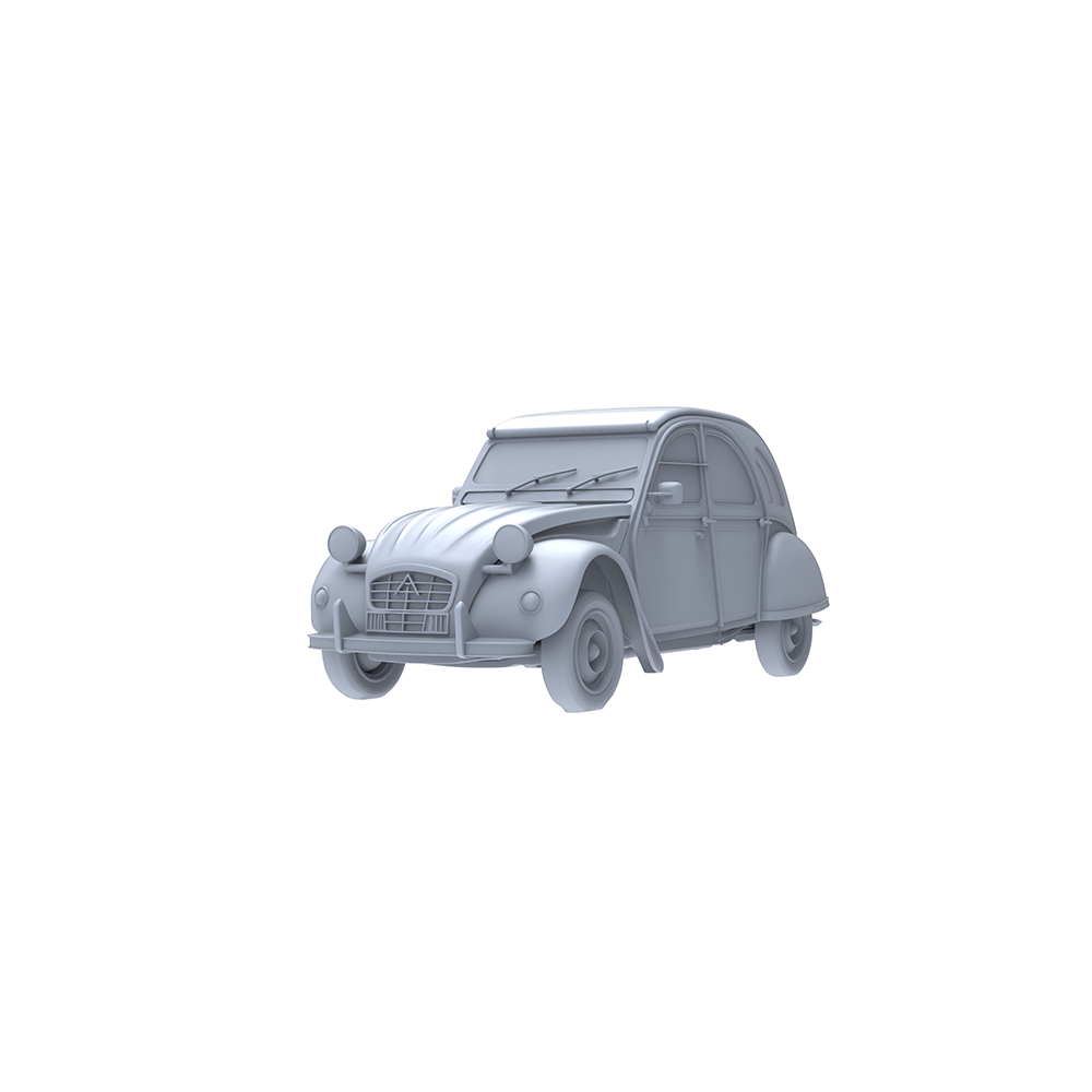 Yao's Studio LYTA091 Unpainted Classic French 2CV Vintage Car Model - Retro Street Scene Blank Kit | Top Pick for Hand-painting, Customization & Collection