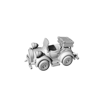 Yao's Studio LYTA103 3D Printed Vintage Adventure Car Model - Unpainted Resin Kit for Diorama