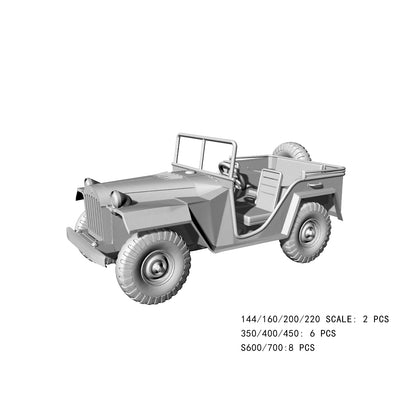 Yao's Studio LYTA109 3D Printed WWII Military Jeep Model - Unpainted Resin Kit for Diorama
