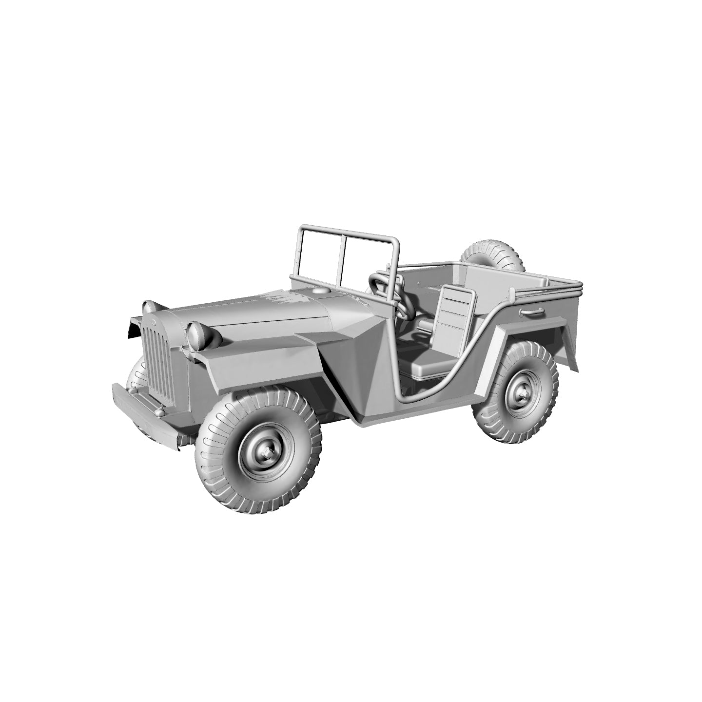 Yao's Studio LYTA109 3D Printed WWII Military Jeep Model - Unpainted Resin Kit for Diorama