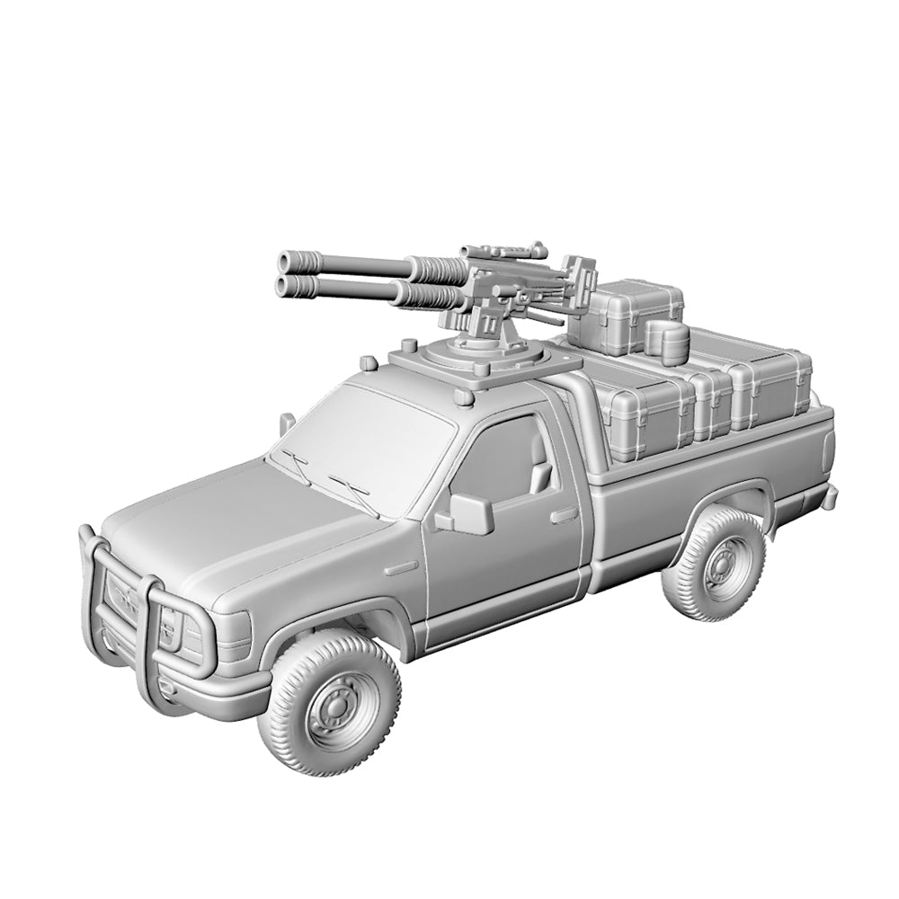 Yao's Studio LYTA162 3D Printed Post-Apocalyptic Modified Pickup Truck with Twin Guns   Wargame Vehicle Terrain