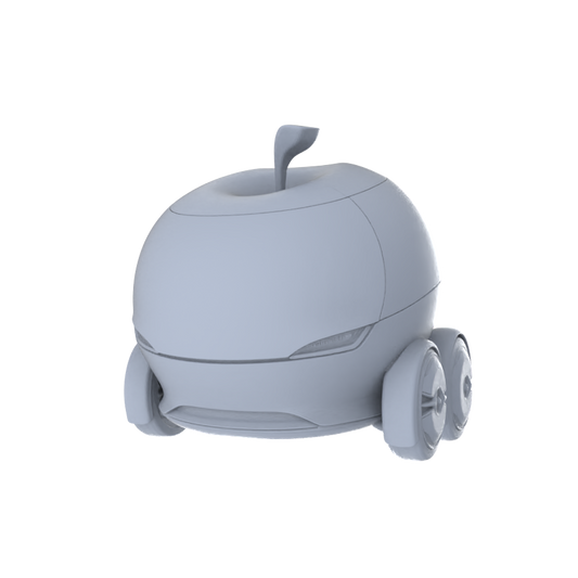 Yao's Studio LYTA223  Unpainted Futuristic Apple Car, Cartoon Fruit Vehicle Model, Paintable White Blank for Diorama & Decoration