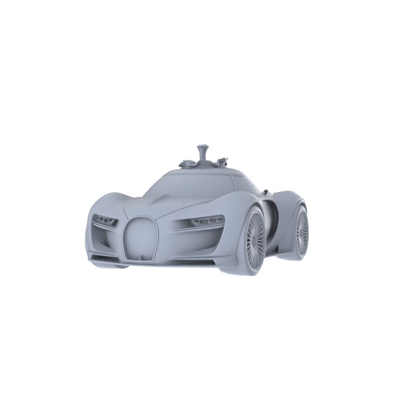 Yao's Studio LYT226 Unpainted Supercar Vegetable Car Model, Creative Sports Car, Diorama Scene Prop, Miniature White Blank Kit for Painting